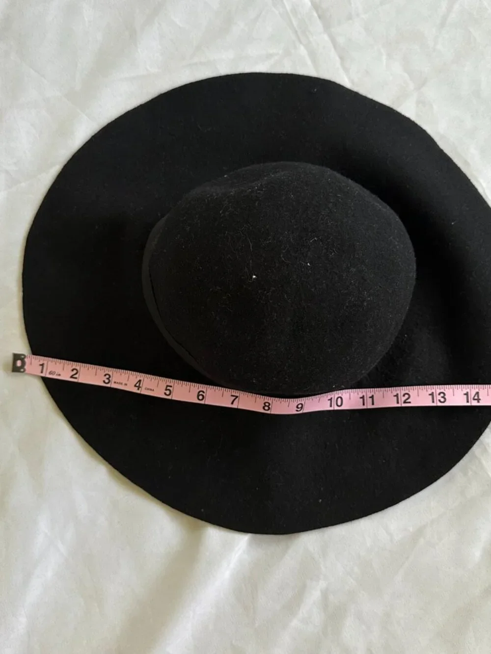 Black Felt Wide Brim Floppy Hat Women's Classic Ribbon Fedora Boho